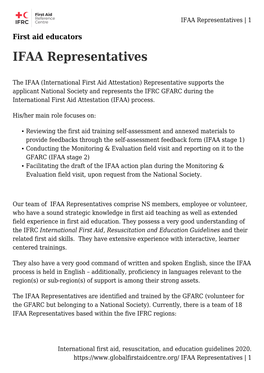 IFAA Representatives | 1