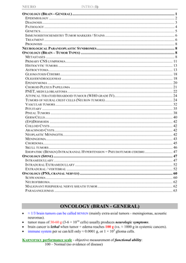 Oncology (Brain - General)