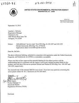 U.S. EPA, Pesticides, Label, DECLARE, 9/14/2010
