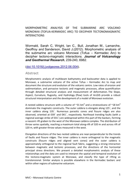 Tofua-Kermadec Arc) to Decipher Tectonomagmatic Interactions