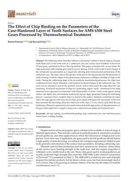 The Effect of Chip Binding on the Parameters of the Case-Hardened Layer of Tooth Surfaces for AMS 6308 Steel Gears Processed by Thermochemical Treatment