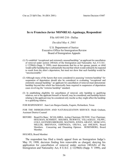 Extremely Unusual Hardship,” an Applicant for Cancellation of Removal Under Section 240A(B) of the Immigration and Nationality Act, 8 U.S.C