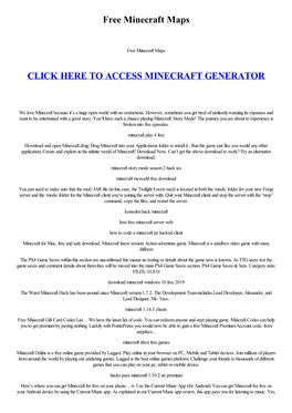 Free Minecraft Maps