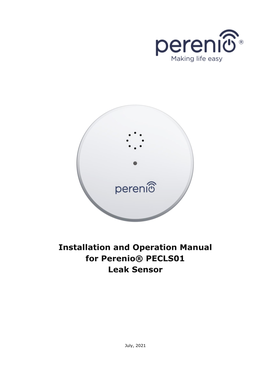 Installation and Operation Manual for Perenio® PECLS01 Leak Sensor