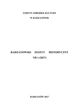 Radzanowski Zeszyt Historyczny Nr 1(2017)