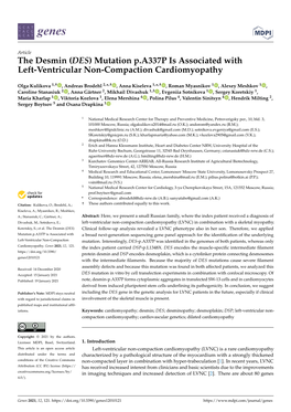 Mutation P.A337P Is Associated with Left-Ventricular Non-Compaction Cardiomyopathy