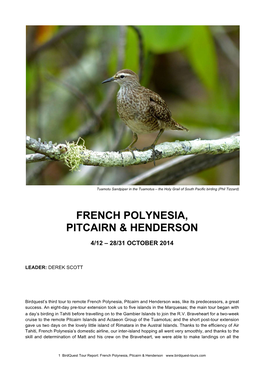 French Polynesia, Pitcairn & Henderson
