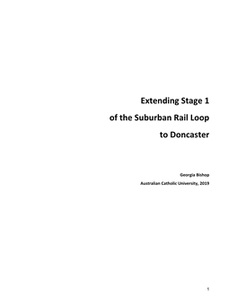 Extending Stage 1 of the Suburban Rail Loop to Doncaster