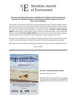 Lions Specialising on a Marine Diet in the Skeleton Coast Park.Pdf