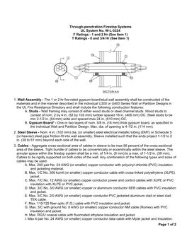 Through-Penetration Firestop Systems UL System No. WL-3324 F Ratings