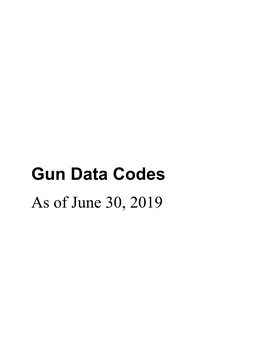 NCIC Gun Codes