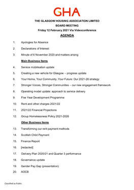 GHA Board Papers 12 February 2021