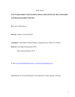 Phylogenetic Relationships and Biogeographic History