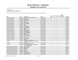 Book Collection: Nonfiction Database Coverage List