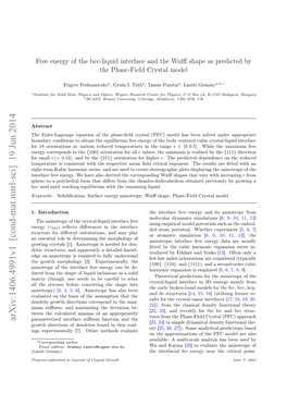 Free Energy of the Bcc-Liquid Interface and the Wulff Shape As Predicted by the Phase-Field Crystal Model