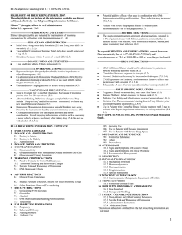 FDA Approved Labeling Text 3.17.10 NDA 22036