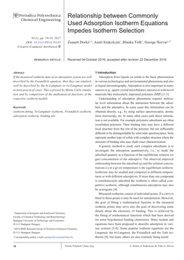 Relationship Between Commonly Used Adsorption Isotherm Equations