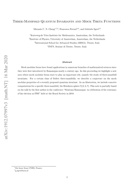 Arxiv:1912.07997V3 [Math.NT] 16 Mar 2020