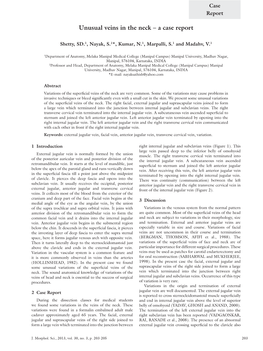 Unusual Veins in the Neck – a Case Report