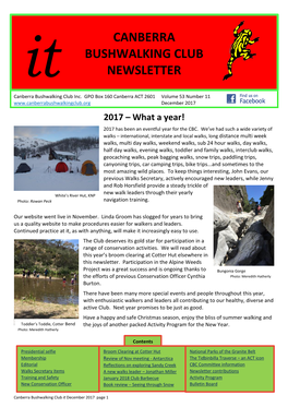 It CANBERRA BUSHWALKING CLUB NEWSLETTER