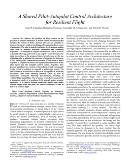 A Shared Pilot-Autopilot Control Architecture for Resilient Flight Amir B