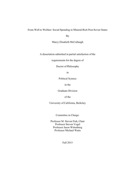 From Well to Welfare: Social Spending in Mineral-Rich Post-Soviet States