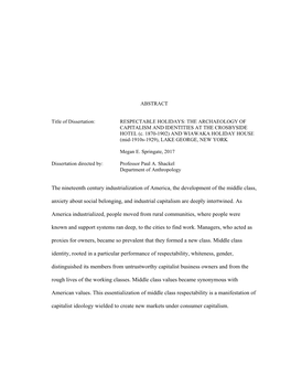 The Nineteenth Century Industrialization of America, the Development of the Middle Class