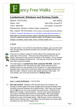 Lamberhurst, Kilndown and Scotney Castle