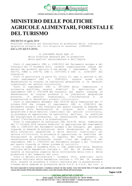 Ministero Delle Politiche Agricole E Forestali