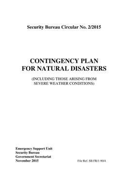 Contingency Plan for Natural Disasters