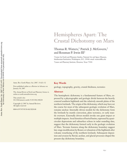 Hemispheres Apart: the Crustal Dichotomy on Mars