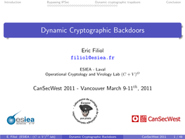 Dynamic Cryptographic Backdoors