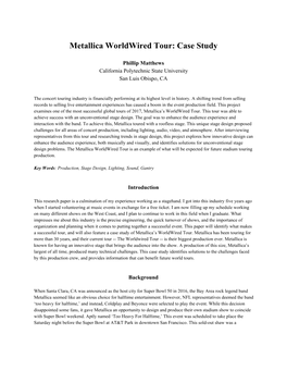 Metallica Worldwired Tour: Case Study