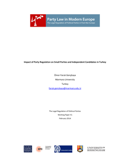 Impact of Party Regulation on Small Parties and Independent Candidates in Turkey