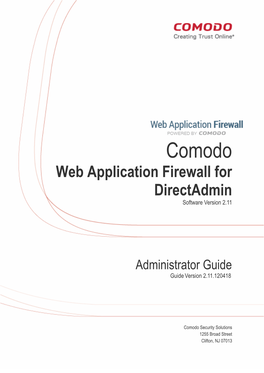 Comodo Web Application Firewall Administartor Guide for Directadmin