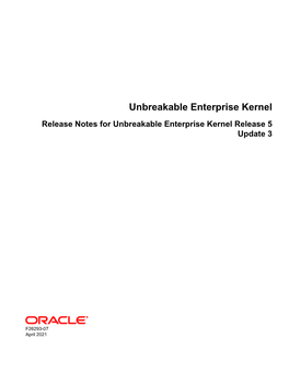 Unbreakable Enterprise Kernel Release Notes for Unbreakable Enterprise Kernel Release 5 Update 3