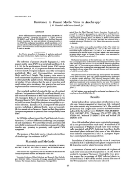 Resistance to Peanut Mottle Virus in Arachis Spp.’ J