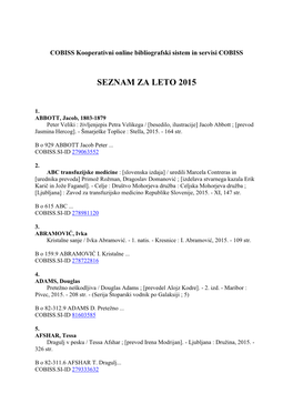 Seznam Za Leto 2015