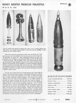 ROCKET ASSISTED PRERIFLED PROJECTILE GERMAN 28 Cm R