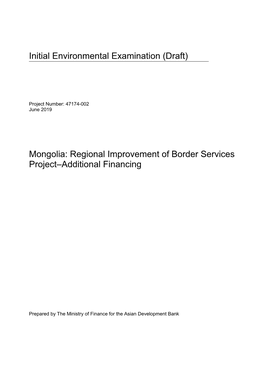 Mongolia: Regional Improvement of Border Services Project–Additional Financing