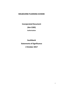 MELBOURNE PLANNING SCHEME Incorporated Document (Am C305