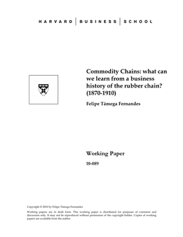 Commodity Chains: What Can We Learn from a Business History of the Rubber Chain? (1870-1910)