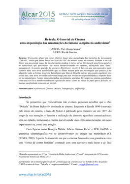 Drácula, O Imortal Do Cinema Uma Arqueologia Das Encarnações Do Famoso Vampiro No Audiovisual1