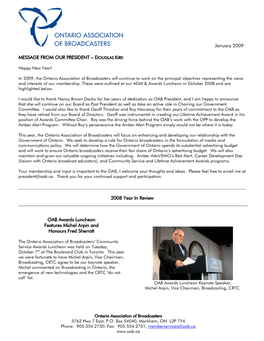 Newsletter – January 2009