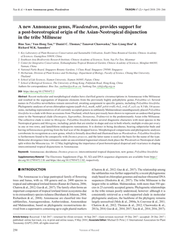 A New Annonaceae Genus, &lt;I&gt;Wuodendron&lt;/I&gt;, Provides Support for a Post-Boreotropical Origin of the Asian-Neotropical