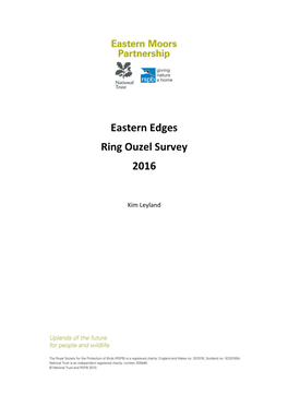 Eastern Edges Ring Ouzel Survey 2016