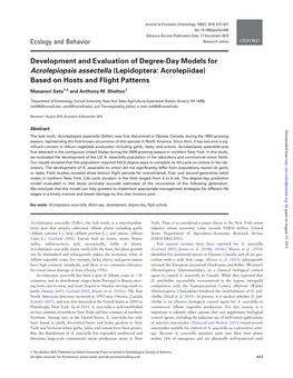 Development and Evaluation of Degree-Day Models for Acrolepiopsis Assectella (Lepidoptera: Acrolepiidae) Based on Hosts and Flight Patterns