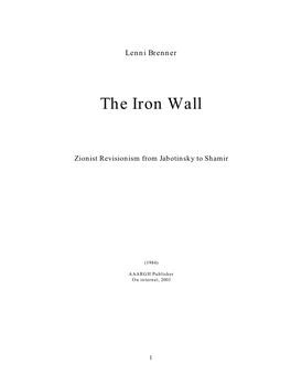The Iron Wall – Zionist Revisionism