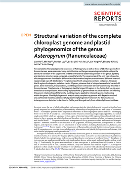 Structural Variation of the Complete Chloroplast Genome And