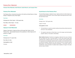 Potomac River Mainstem, North Branch, South Branch, and Cacapon River
